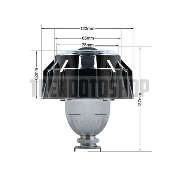 2.5'' Çift Angel Yuvarlak Bi-xenon Far Merceği KIRMIZI