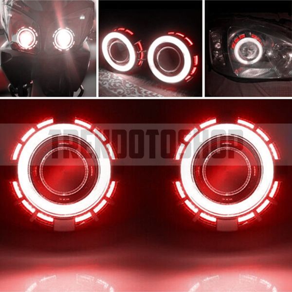 2.5'' Çift Angel Yuvarlak Bi-xenon Far Merceği KIRMIZI