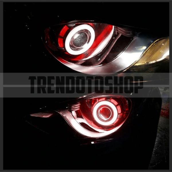 2.5'' Çift Angel Yuvarlak Bi-xenon Far Merceği KIRMIZI