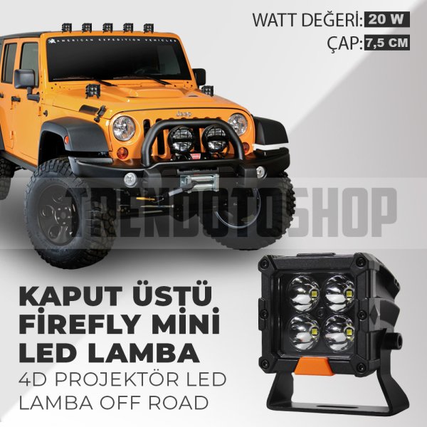 Kaput Üstü Superior Firefly Mini Off Road Led Lamba