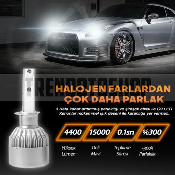 Bosx Buz Mavi Led Xenon Soğutuculu Ön Far Ampulü 9006