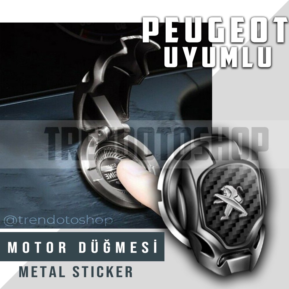 Peugeot Uyumlu Start Stop Tuşu Kapağı Iron Man Metal Tuş Koruyucu Dekoratif Kapak