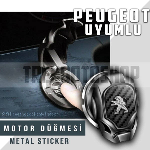 Peugeot Uyumlu Start Stop Tuşu Kapağı Iron Man Metal Tuş Koruyucu Dekoratif Kapak