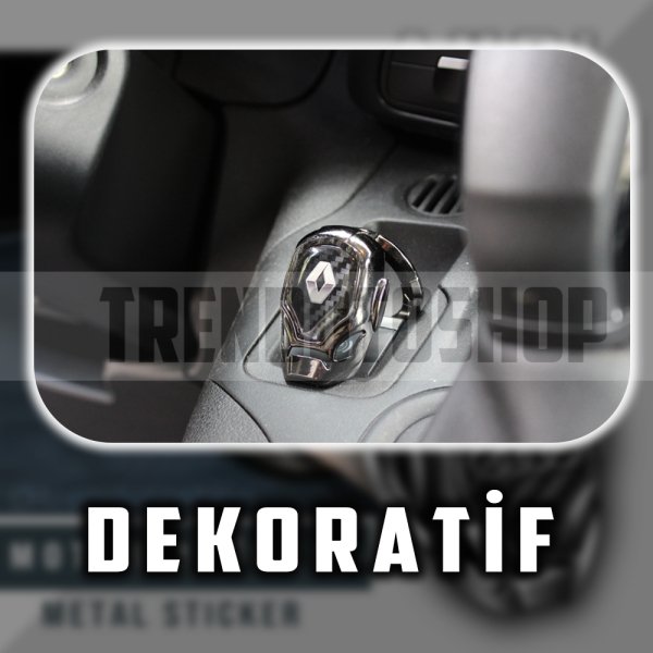 Renualt Uyumlu Start Stop Tuşu Kapağı Iron Man Metal Tuş Koruyucu Dekoratif Kapak