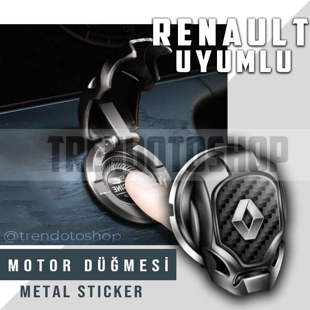 Renualt Uyumlu Start Stop Tuşu Kapağı Iron Man Metal Tuş Koruyucu Dekoratif Kapak