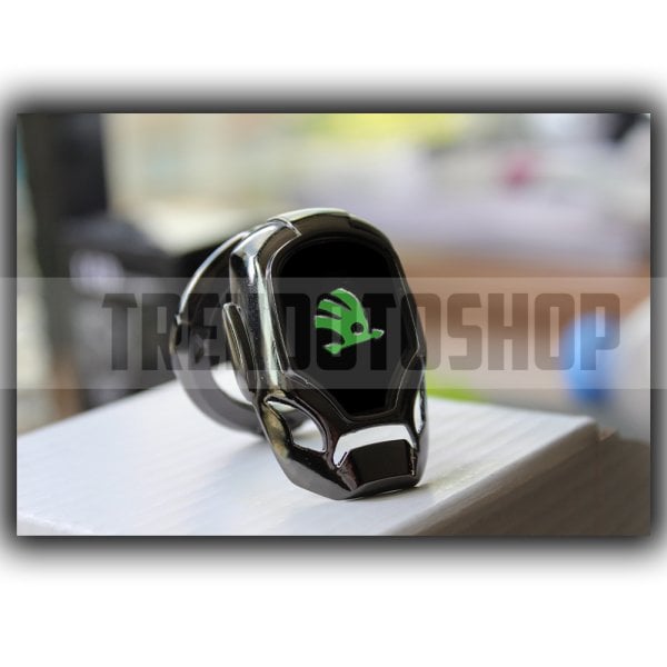Skoda Uyumlu Start Stop Tuşu Kapağı Iron Man Metal Tuş Koruyucu Dekoratif Kapak