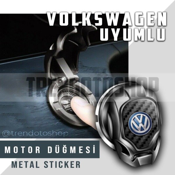 Volkswagen Uyumlu Start Stop Tuşu Kapağı Iron Man Metal Tuş Koruyucu Dekoratif Kapak