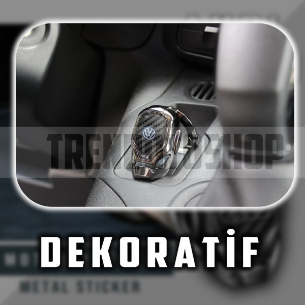 Volkswagen Uyumlu Start Stop Tuşu Kapağı Iron Man Metal Tuş Koruyucu Dekoratif Kapak