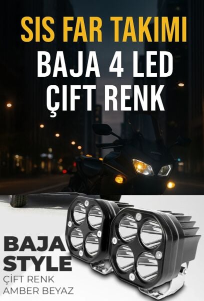 40w Baja Style 8 Cm Sarı -Beyaz Ultra Parlak Led Projektor Off Road Led Lamba