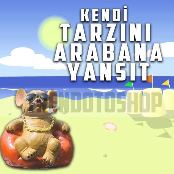 Araba İçi Torpido Üstü Simülasyon Oturan Pitbull Köpek Dekorasyon SİYAH