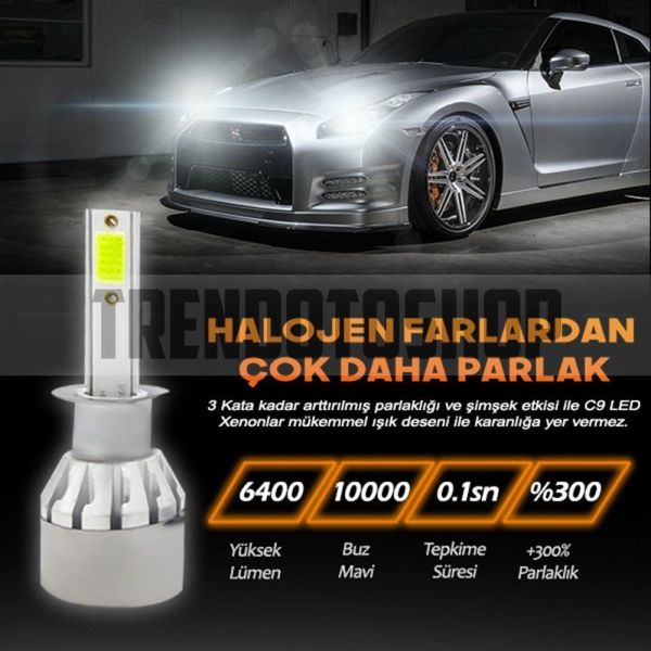 F1 Mini Buz Mavi Led Xenon Soğutuculu Ön Far Ampulü H1