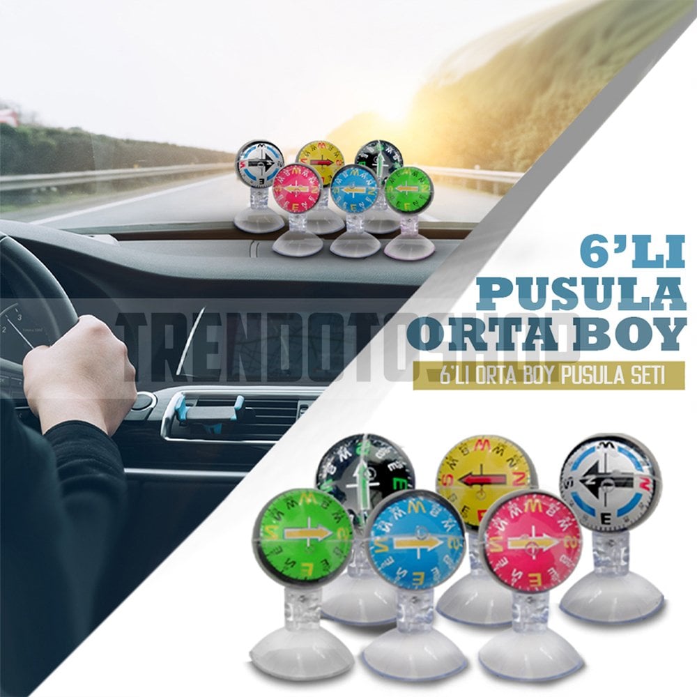 6'lı Orta Boy Vantuzlu Pusula