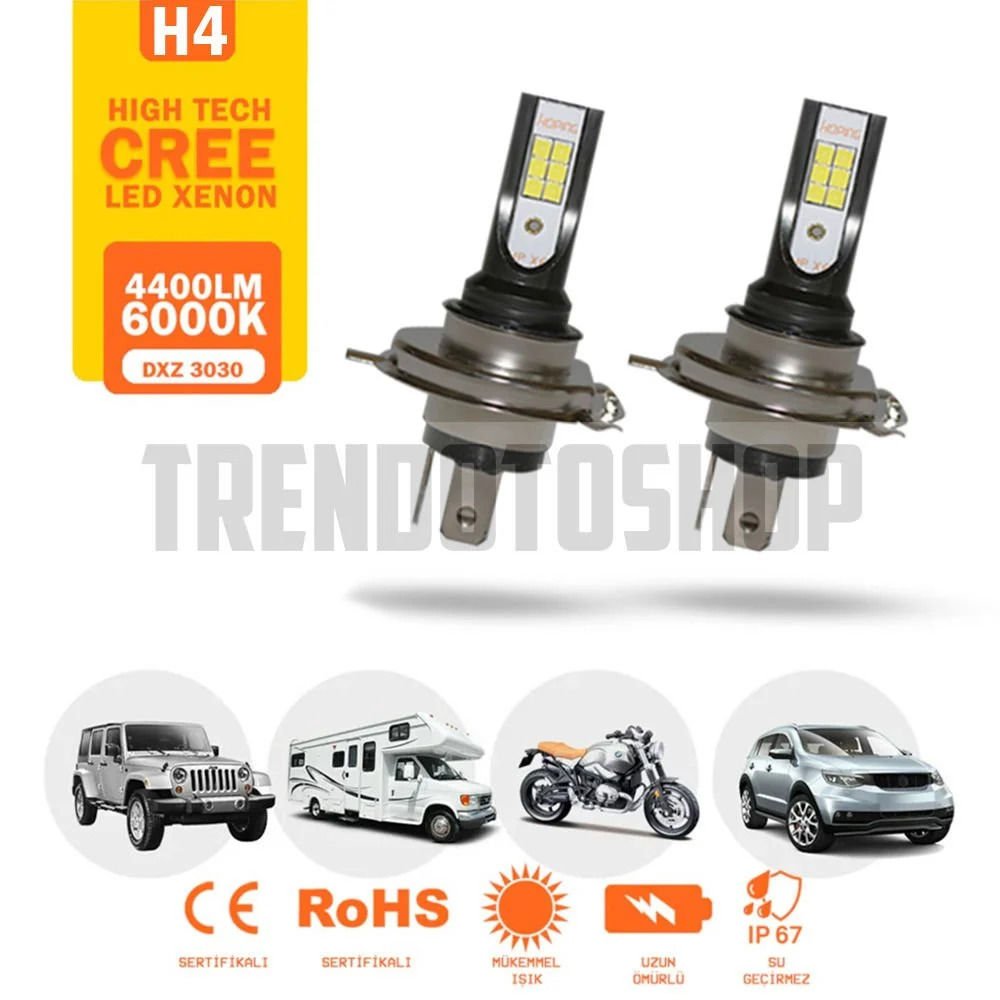 Cree Beyaz Led Xenon Far Ampulü H4