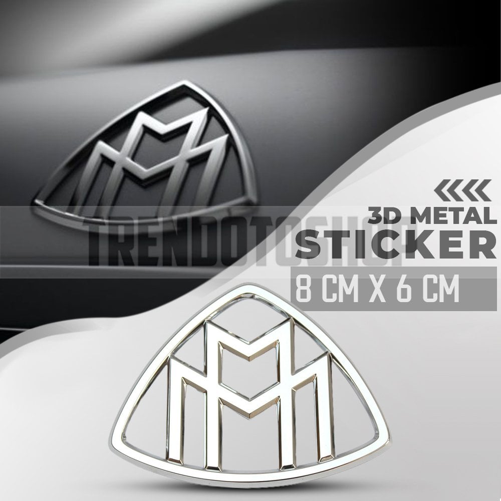 Maybach Beyaz Renk Paslanmaz Plastik Arma Sticker Yapışkanlı