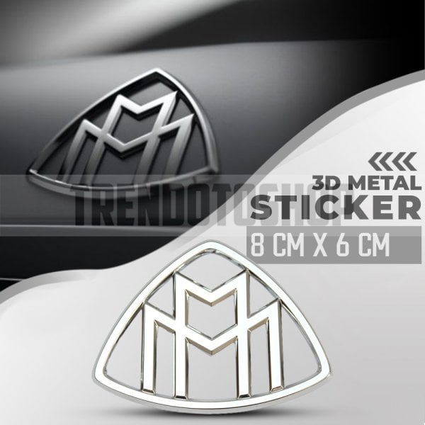 Maybach Beyaz Renk Paslanmaz Plastik Arma Sticker Yapışkanlı