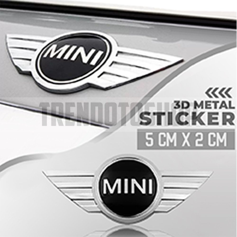 Mini Cooper Uyumlu Gümüş Renk Metal Arma Sticker Yapışkanlı