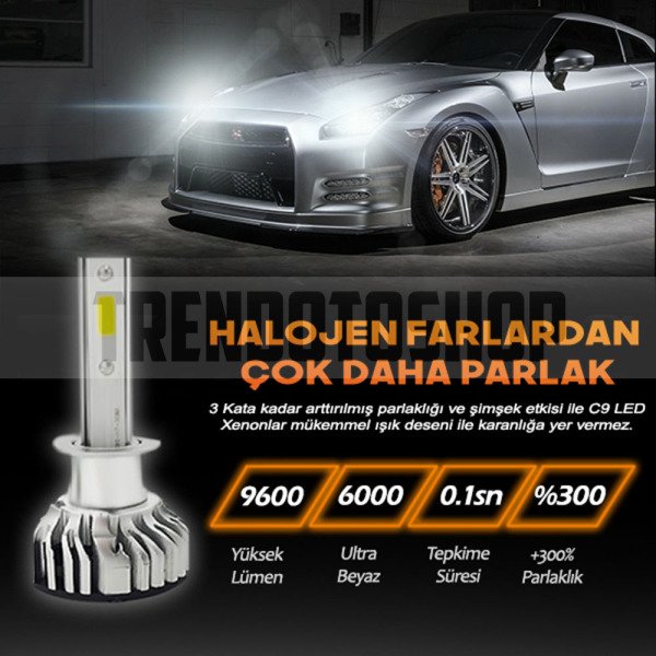 F10 CANBUS Mini Beyaz Led Xenon Soğutuculu Ön Far Ampulü 9006