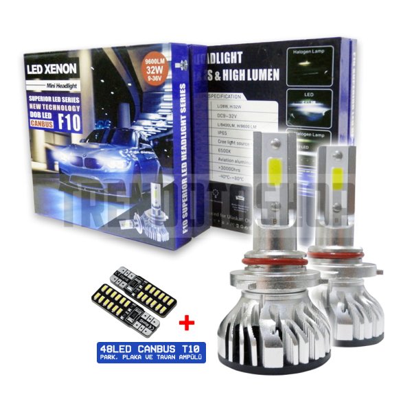 F10 CANBUS Mini Beyaz Led Xenon Soğutuculu Ön Far Ampulü 9006
