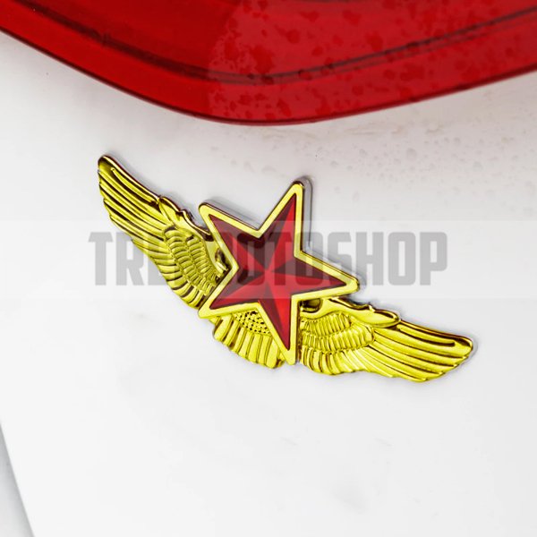 Metal Yıldız Altın Renk Paslanmaz Metal Arma Sticker Yapışkanlı