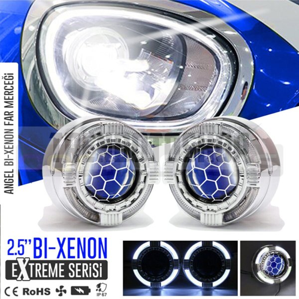 Bi-Xenon Extreme Mavi Bal Peteği Desenli Far Merceği