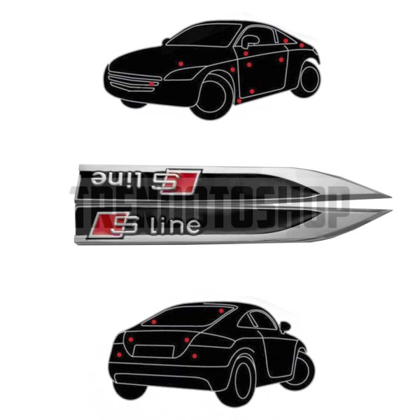 S-Line Spor Görünümlü Çamurluk Bıçak Sticker Siyah