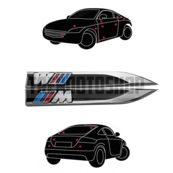 Bmw M3 Spor Görünümlü Çamurluk Bıçak Sticker Siyah