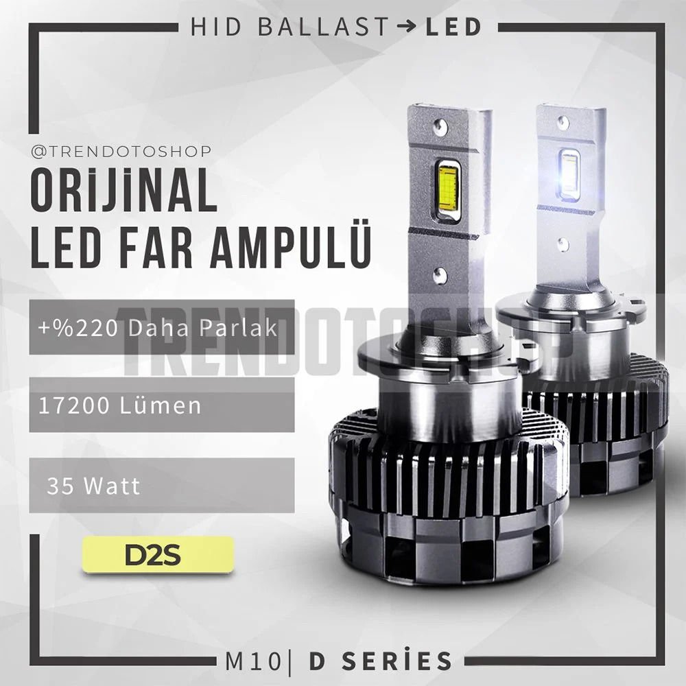M10 D serisi Led Xenon Far Ampulü 35W 17200 Lümen D2S