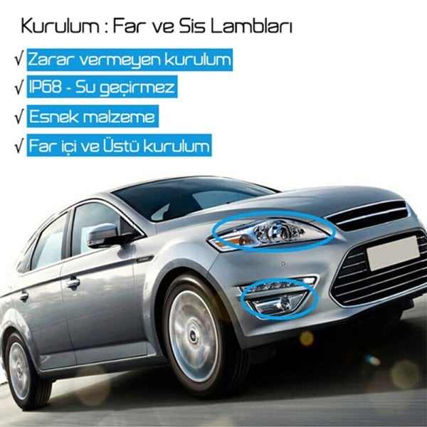 Far Içi Far Üstü Kristal Rgb Kayar Led YAPIŞKANLI 16 LED