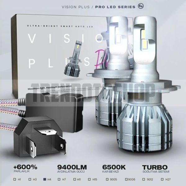 Vision Plus Pro CSP Led Xenon Far Ampulü 55mm 32 W 9400 LM H4