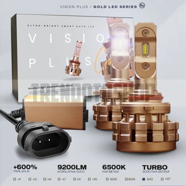 Vision Plus Gold Super Mini/Slim CSP Led Xenon Far Ampulü Canbus 35W 9400 Lümen 9012