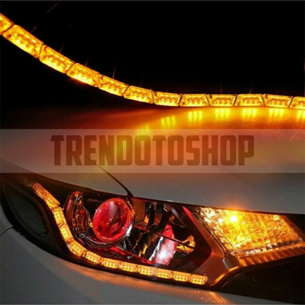 Far Içi Far Üstü Kristal Turuncu-Beyaz Telli Kayar 16 Led