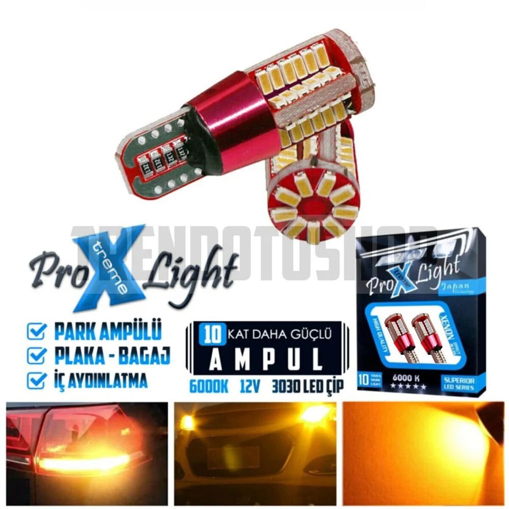 T10 5w 57 Ledli Araba Oto Işık Park Plaka Led Ampulü Araç Aydınlatma TURUNCU