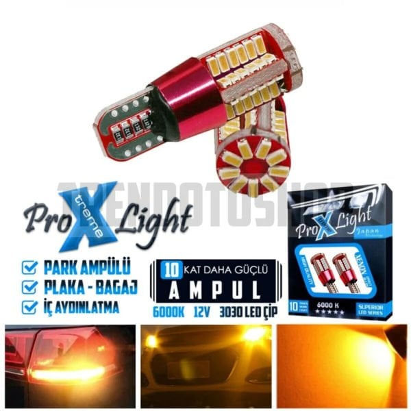 T10 5w 57 Ledli Araba Oto Işık Park Plaka Led Ampulü Araç Aydınlatma TURUNCU