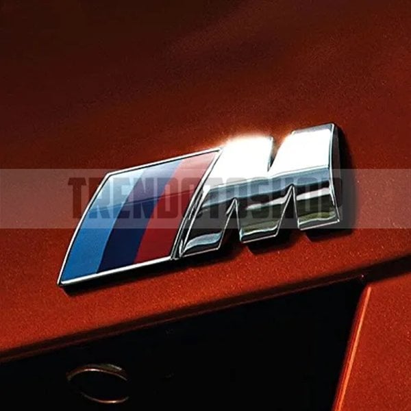 Bmw M Uyumlu Gümüş Renk Metal Arma Sticker Yapışkanlı 8 X 3,5 Cm