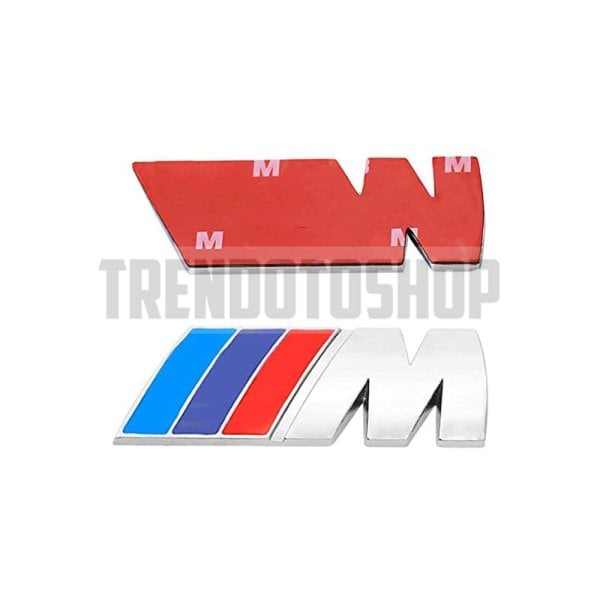 Bmw M Uyumlu Gümüş Renk Metal Arma Sticker Yapışkanlı 8 X 3,5 Cm