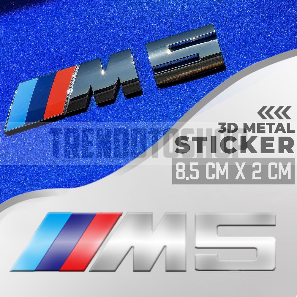 Bmw M5 Gümüş Renk Paslanmaz Metal Arma Sticker Yapışkanlı