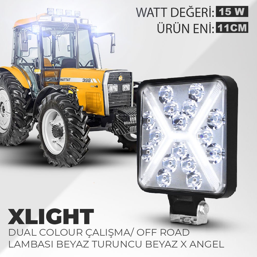 Kare Xlight Çalışma ve Off Road Lambası Beyaz 10.5 Cm