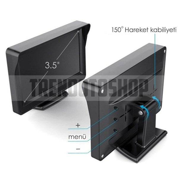 3.5'' Tft Lcd Araç Içi Kamerasız Geri Görüş Monitörü 800 X 480 Piksel