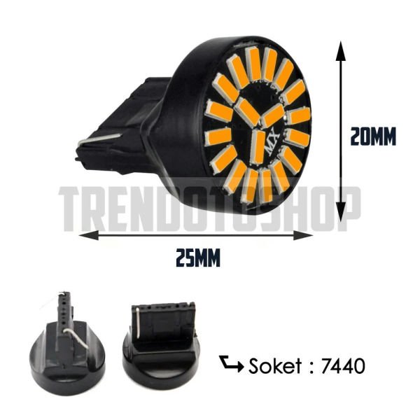 T20 W21 5w Stop Sinyal Geri Vites Gündüz Far Ampulü TEK DUY TURUNCU