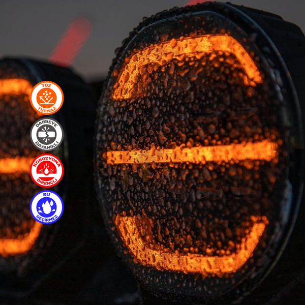 Sparkle 7'' Beyaz Turuncu Led Spot Projektör Çalışma Lambası  Tır Kamyon Araç Kaput Tampon Tavan Çatı Işıkları