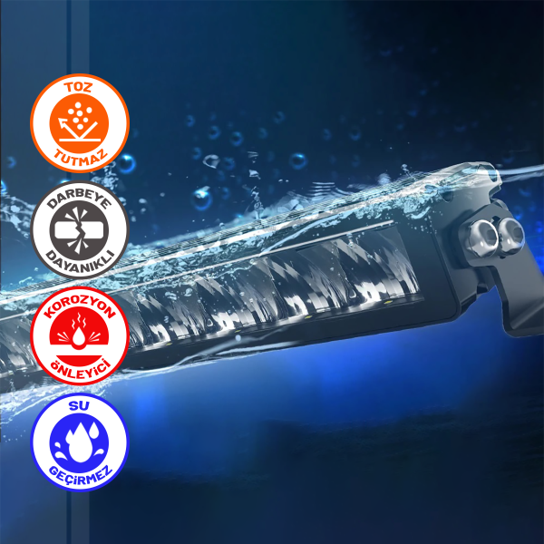 Skarnner Sarı 6D Lens 98 Cm Led Projektör Işık Çubuğu Araç Kaput Tampon Tavan Çatı Işıkları Yardımcı Sürüş Işık Barları