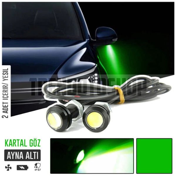 Ayna Altı Kartal Göz Vidalı 18mm YEŞİL