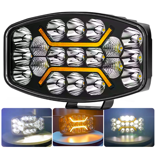 Sparkle 10'' Beyaz Turuncu Led Spot Projektör + DRL Çalışma Lambası Tır Kamyon Araç Kaput Tampon Tavan Çatı Işıkları