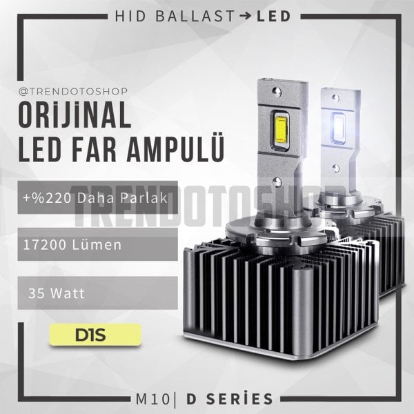 D1S M10 Led Xenon Far Ampulü 35W 17200 LM