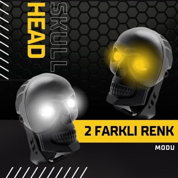 Skull Head Özel Tasarım Motosiklet Sis Lambası