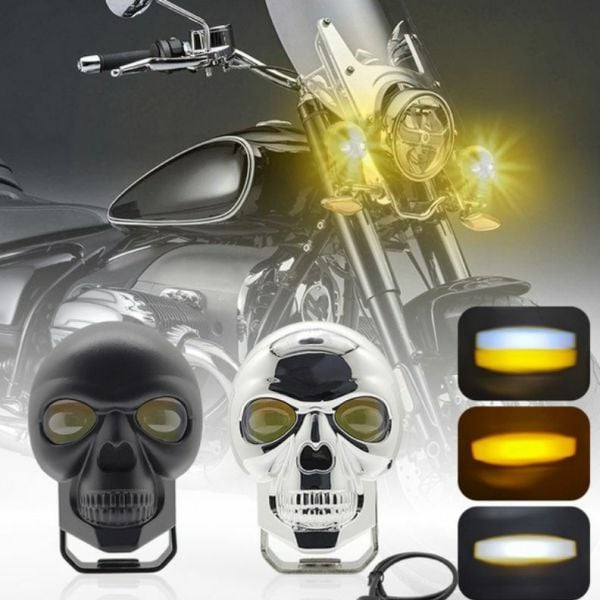 Skull Head Özel Tasarım Motosiklet Sis Lambası