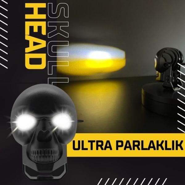 Skull Head Özel Tasarım Motosiklet Sis Lambası