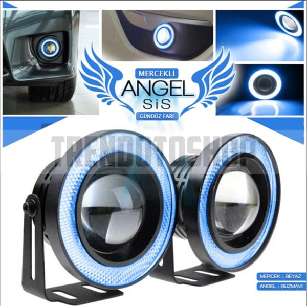 Buz Mavi Mercekli Angel Sis Farı 89MM