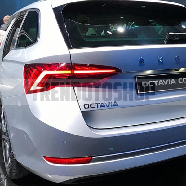 Skoda Octavia Yeni Tip Bagaj Yazısı Logo Amblem 3D Sticker Beyaz