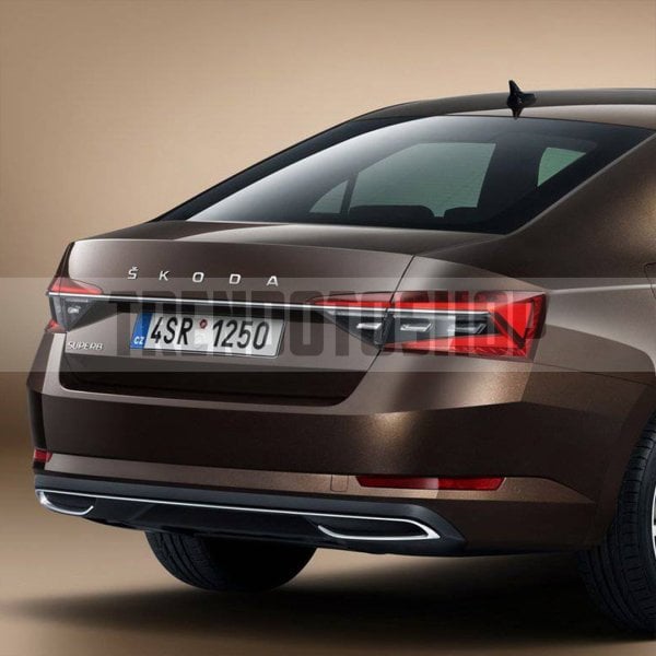 Skoda Yeni Tip Bagaj Yazısı Logo Amblem 3D Sticker Beyaz